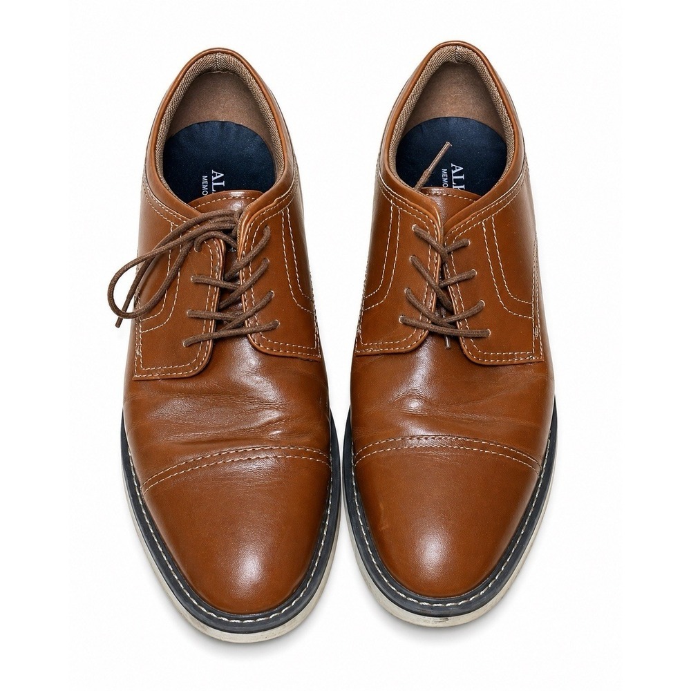 Alfani Theo Men's Dress Shoes Brown Cap Toe Oxford Memory Foam Size 10.5M